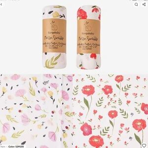 New Kangobaby Floral all cotton  Muslin Swaddle Blanket Set